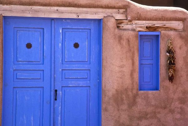 New Mexico, Santa Fe Blue door and window